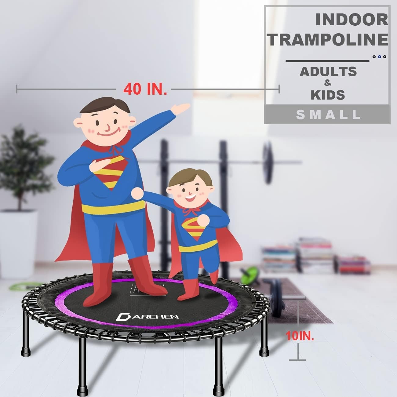 45in Heavy Duty Rebounder Mini Trampoline Quiet Bungee 200KG