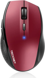Wireless Bluetooth Mouse 4800DPI Ergonomic Silent Click Long Battery Red