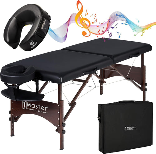 71cm Portable Massage Table w/ Bluetooth Music Cushion | Pro Foldable Spa Bed