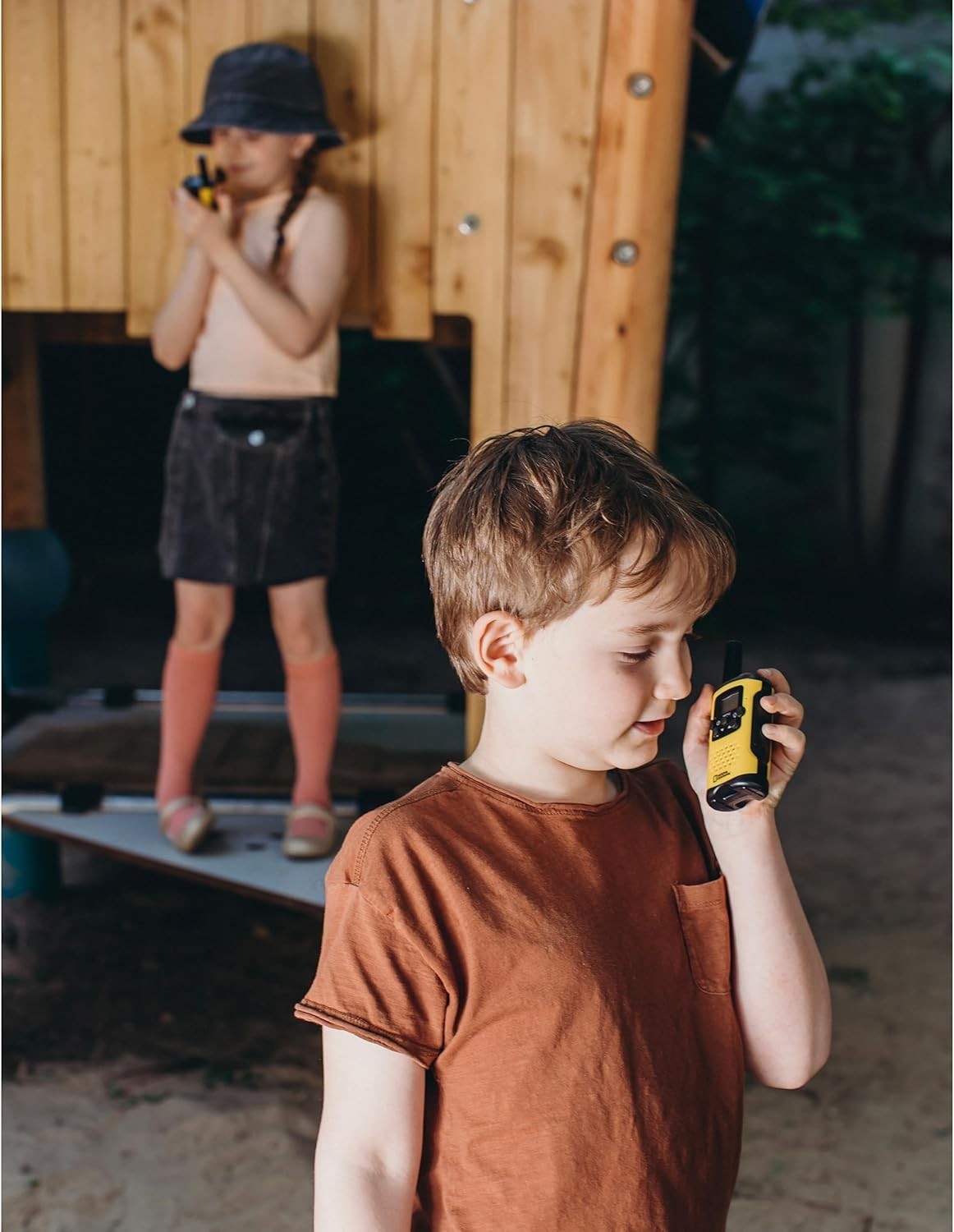 Compact Walkie Talkies 2 Pack 6km Range VOX Hands Free w/ Flashlight