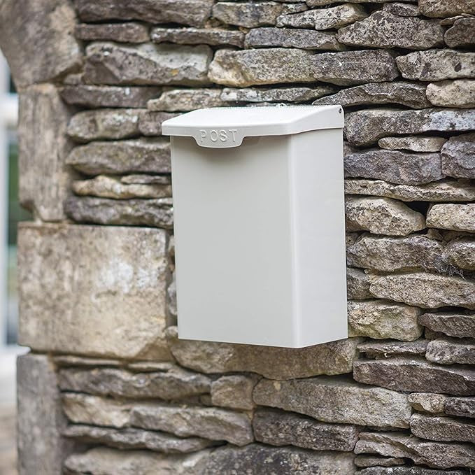 Lockable Wall Mounted Post Box Clay Steel Secure Outdoor Mailbox Vintage Design