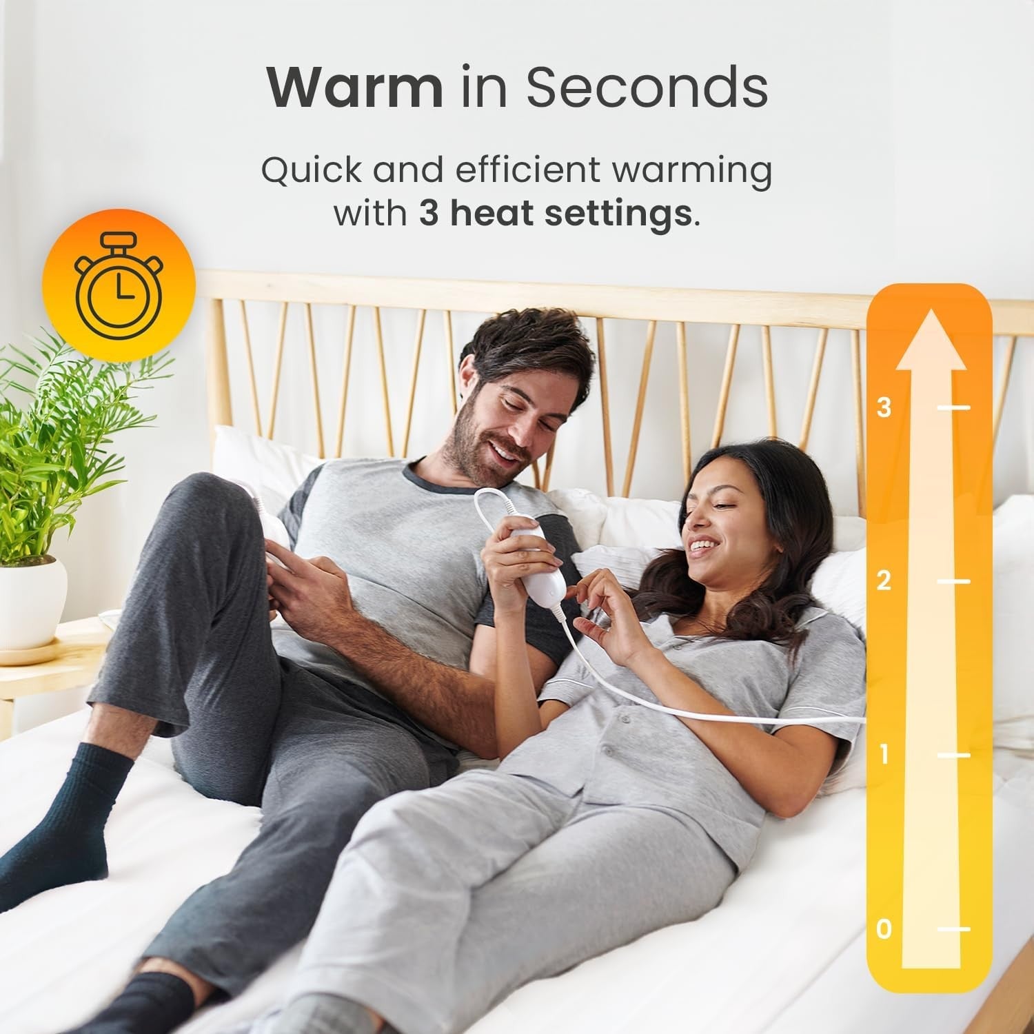 Double Electric Heated Underblanket Dual Control Soft Fleece Washable