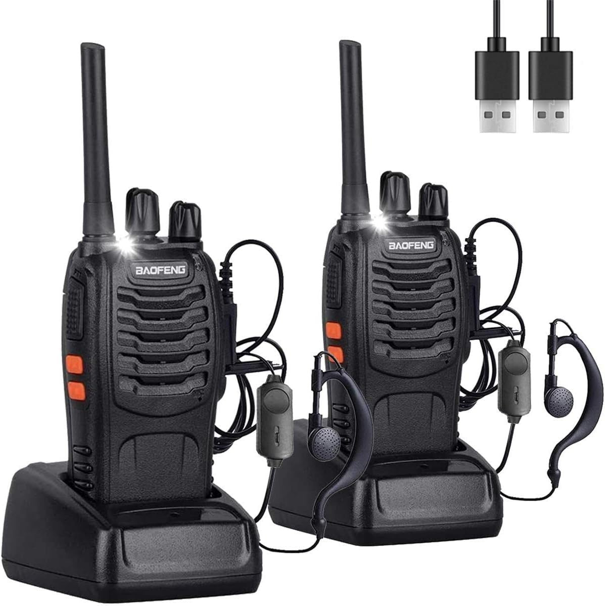 Rechargeable Walkie Talkies 2 Pack Long Range VOX 16CH 2 Way Radios