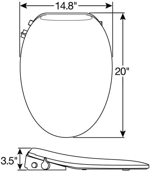White Elongated Plastic Bidet Toilet Seat Easy Clean Durable