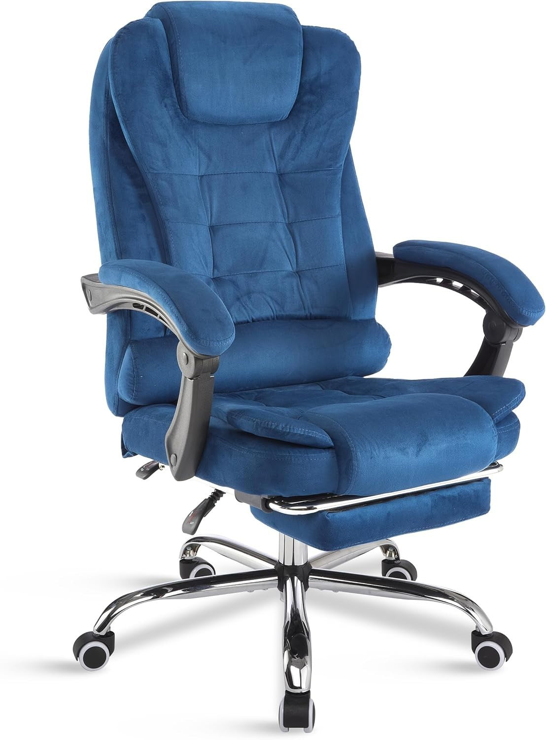Velvet Blue Executive Office Chair Desk Adjustable Height Ergonomic Swivel Chair