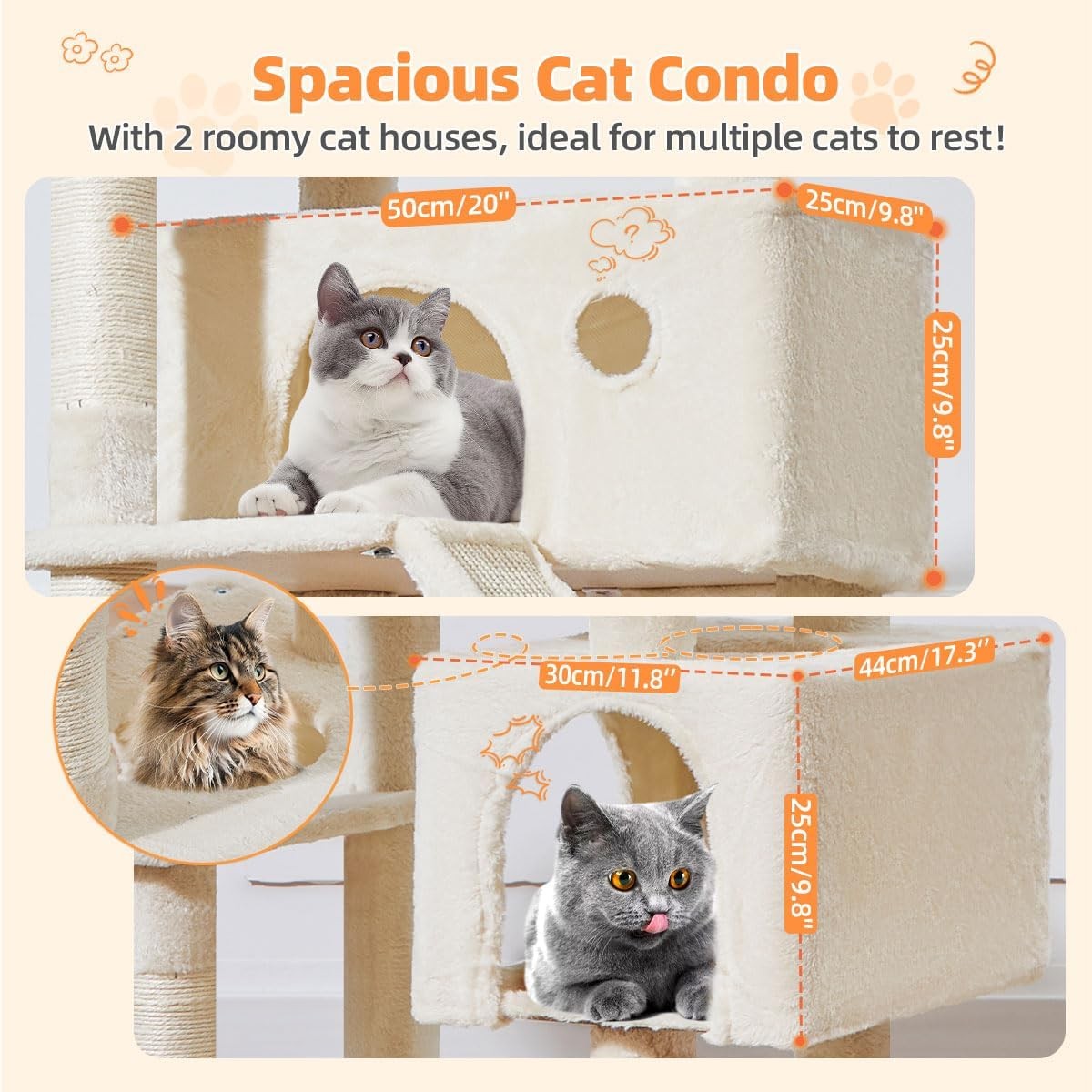 180cm Cat Tree Tower Large Multi Level Scratching Post Condo Hammock