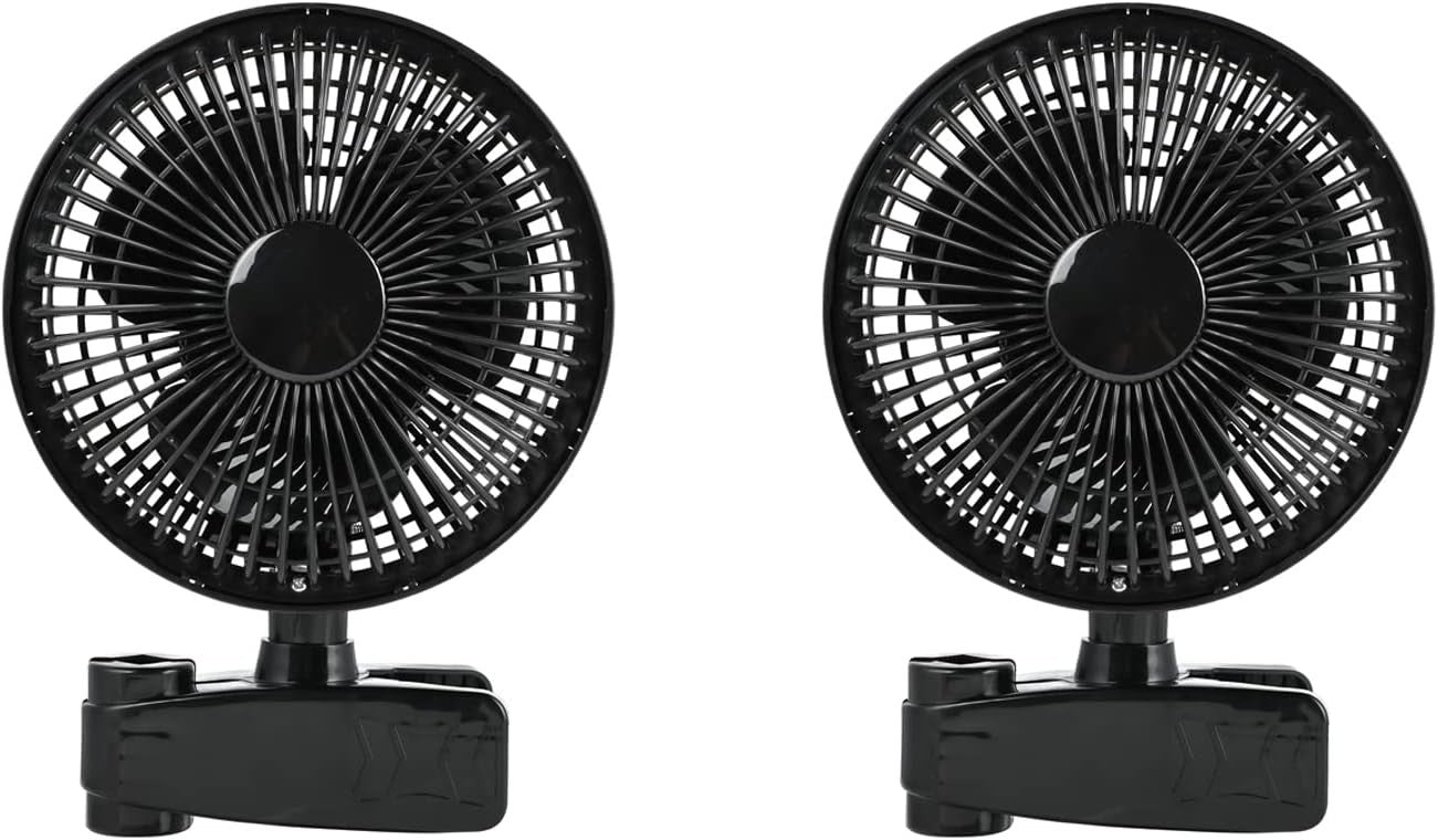 Two 6Inch Dual Clip Fans – Adjustable 90° Angle Quiet 2-Speed Desk or Wall Mount