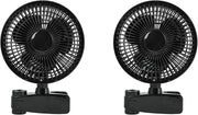 Two 6Inch Dual Clip Fans – Adjustable 90° Angle Quiet 2-Speed Desk or Wall Mount