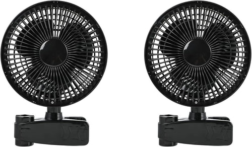 Two 6Inch Dual Clip Fans – Adjustable 90° Angle Quiet 2-Speed Desk or Wall Mount