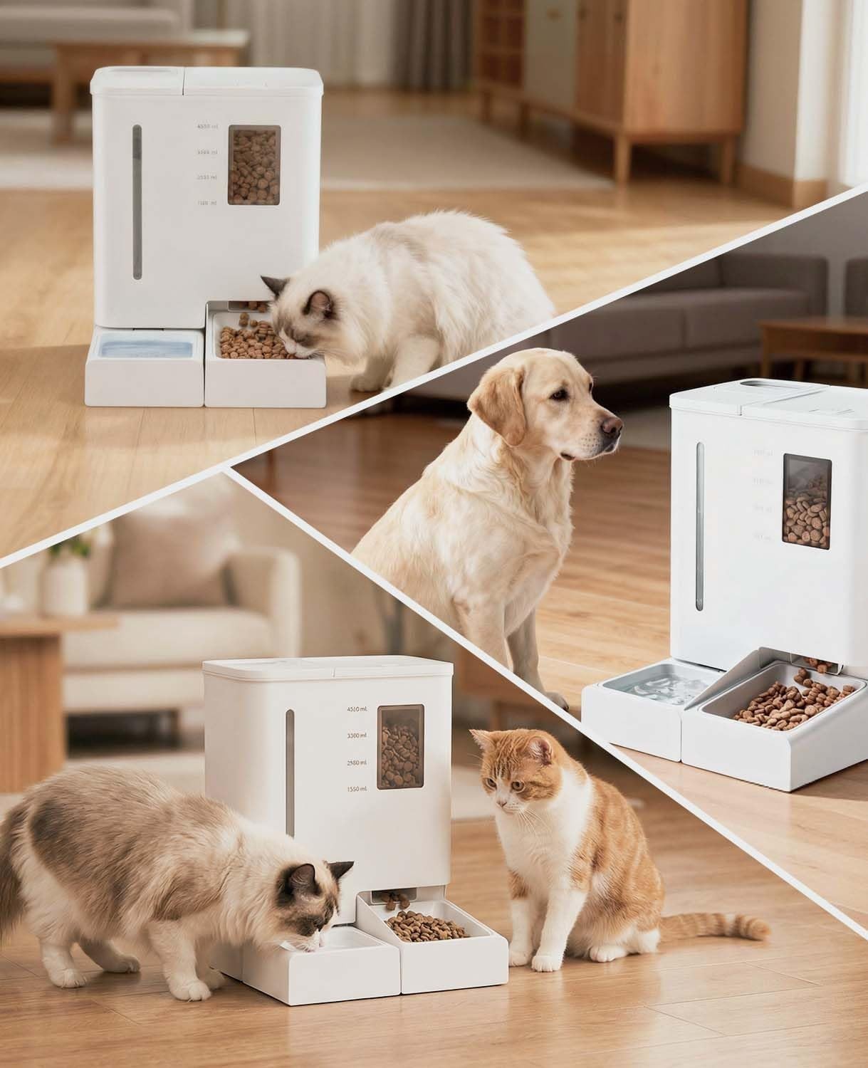 2 in 1 Automatic Pet Feeder Water Dispenser 5L Food 4L Water Timer