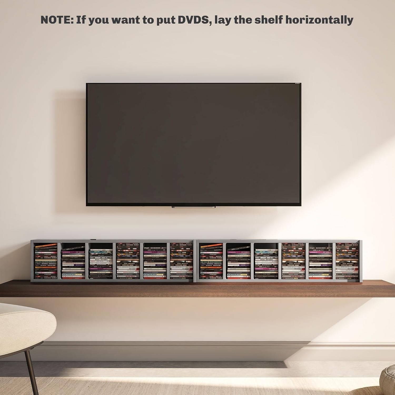 Set of 2 High Gloss Grey Media Storage Towers – Adjustable CD DVD Blu-Ray Racks