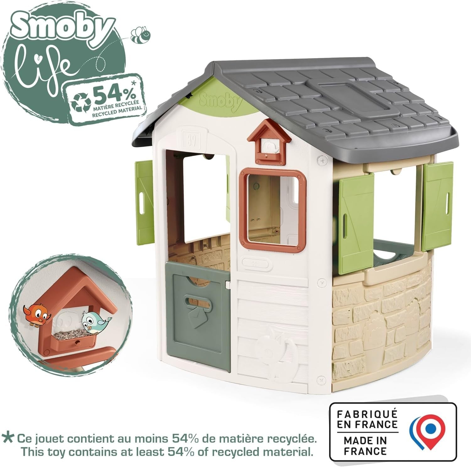 Kids Outdoor Playhouse Garden Lodge Plastic Indoor Play House 2+