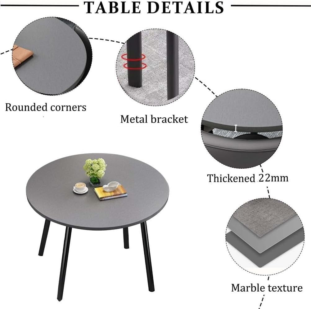 Modern 90cm Grey Dining Table Set with 4 Chairs – Space-Saving Kitchen