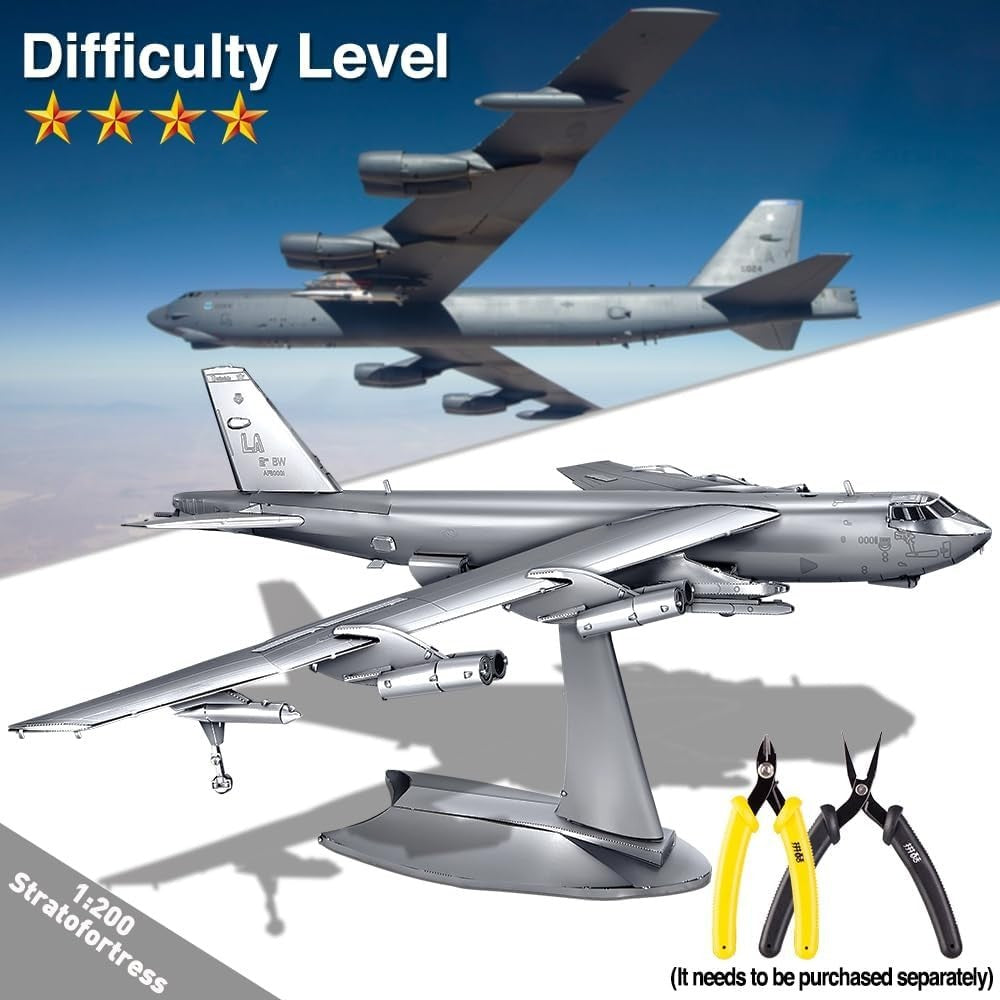 Metal 3D Puzzle B-52 Stratofortress Bomber Model Kit – Stainless Steel Craft
