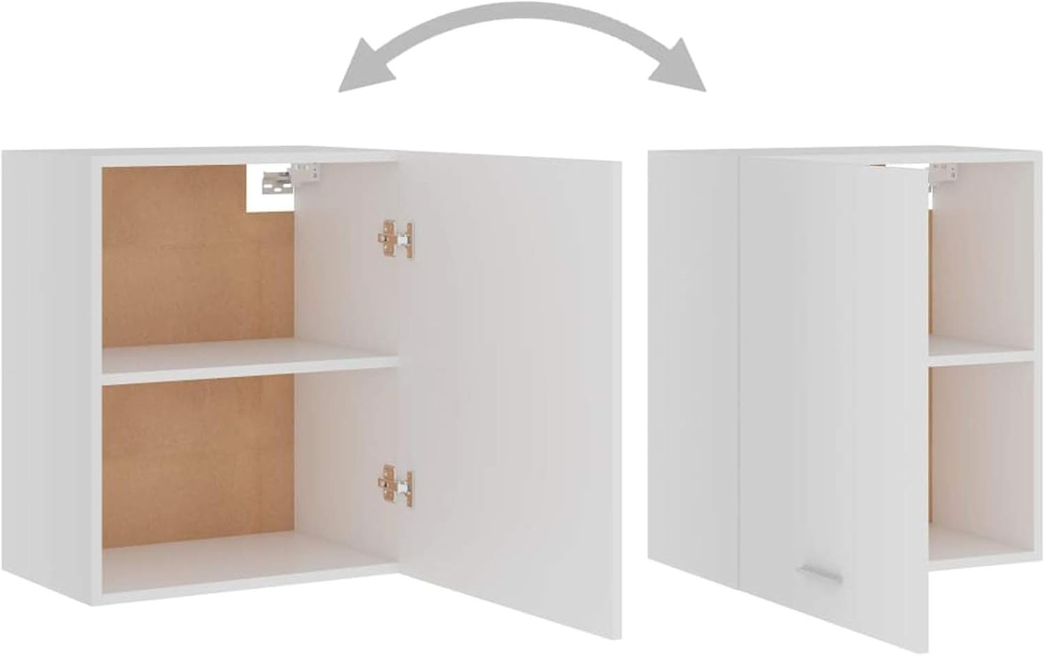 Space-Saving Wall Cabinet with Lockable Door & Shelf, White Storage