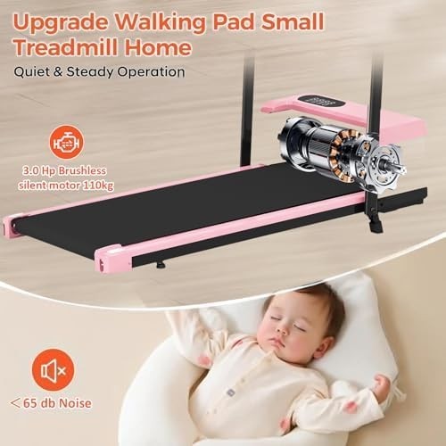 Walking Pad Folding Under Desk Treadmill Home Gym 110KG Capacity Quiet Motor LED