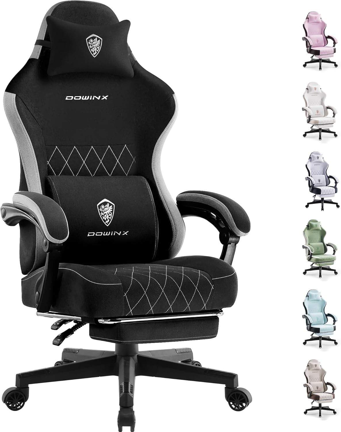 Gaming Chair w/ Footrest Massage Lumbar Pocket Spring Cushion