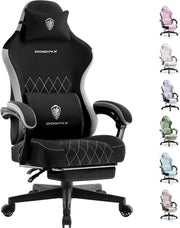 Gaming Chair w/ Footrest Massage Lumbar Pocket Spring Cushion