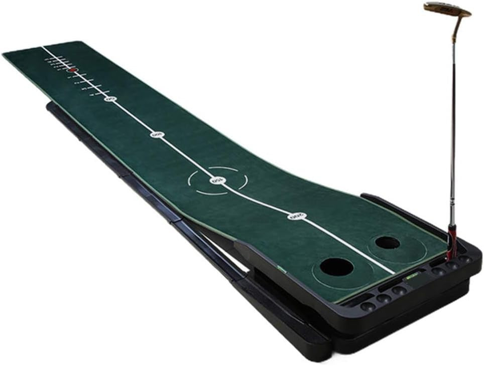 Mini Golf Putting Mat Auto Ball Return Adjustable Slope Indoor Trainer Set