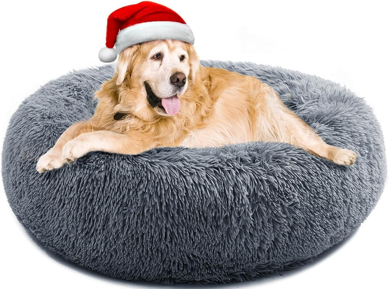 Calming Donut Dog Bed XXL Large Washable Anti Anxiety Plush