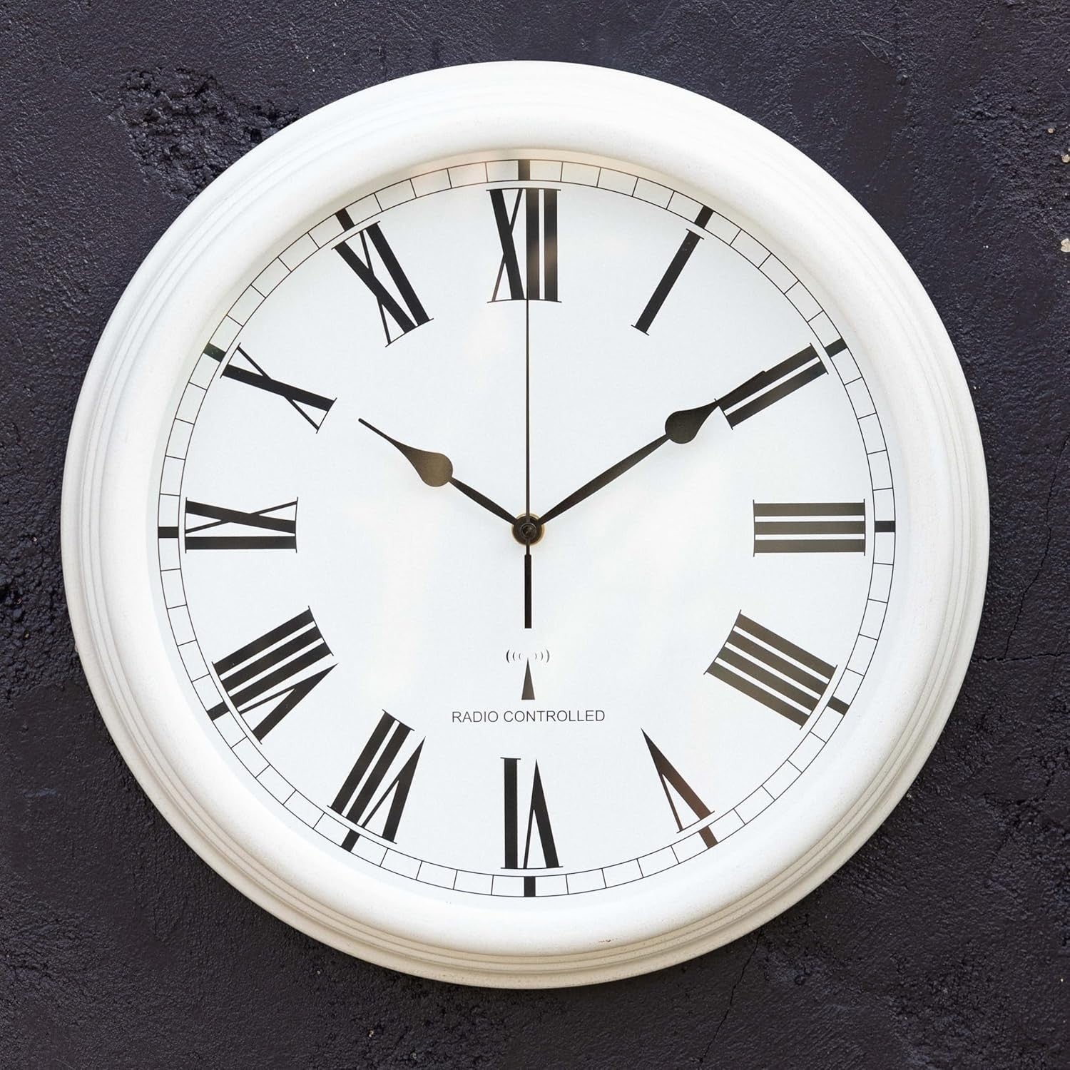 Outdoor Garden Clock 38cm Radio Controlled Rustproof Metal Glass Face