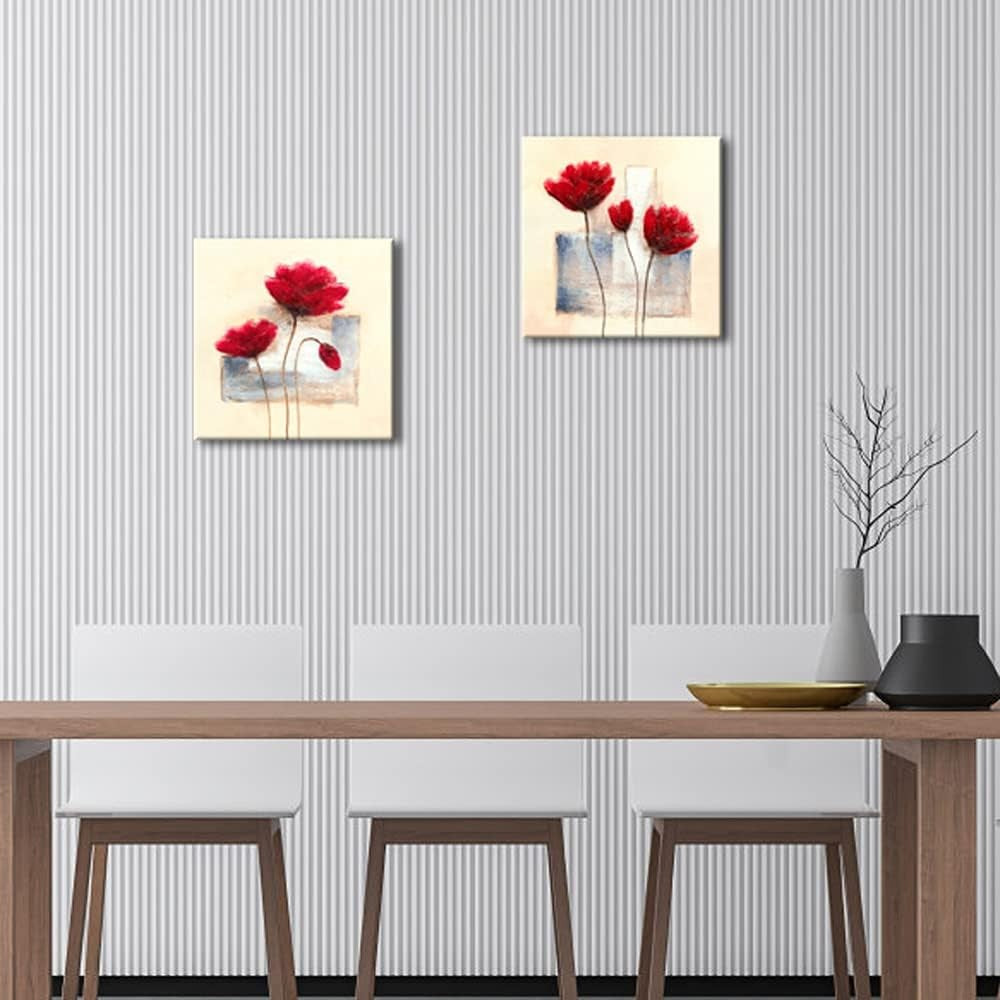 Abstract Floral 2‑Panel Canvas Wall Art 12×12 in Each Ready to Hang