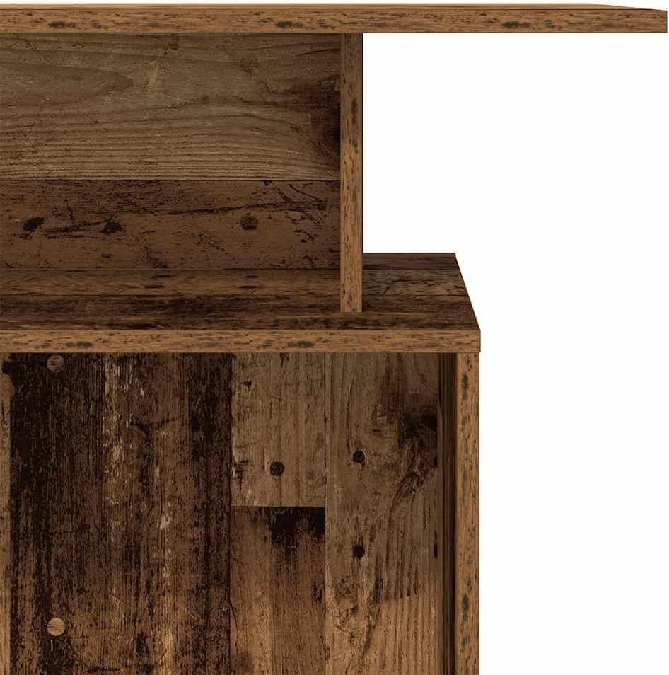 Old Wood Reception Desk 100x40x104cm Modern Office Counter with Shelf