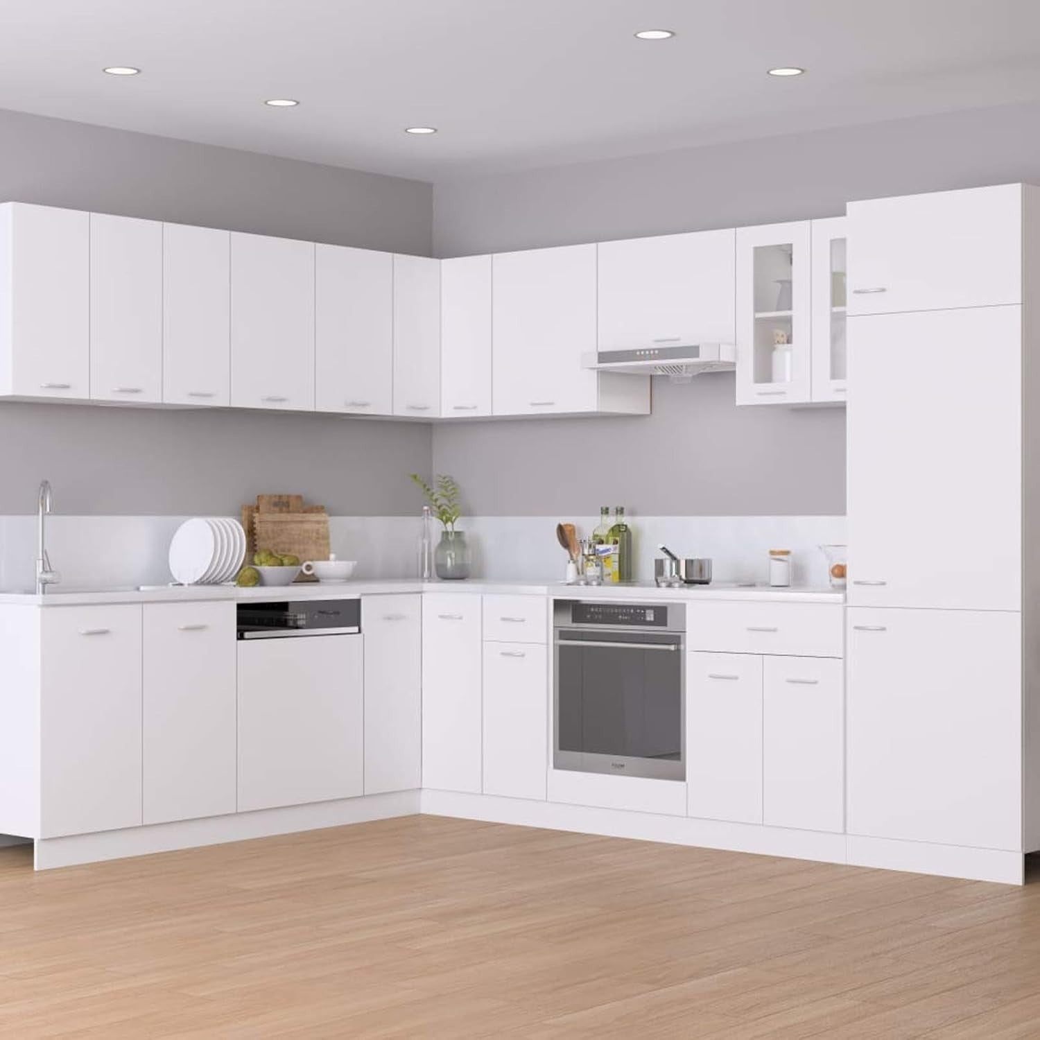Wall Kitchen Cabinet Storage Unit White 80x31x60cm | 2 Door Shelf Cupboard
