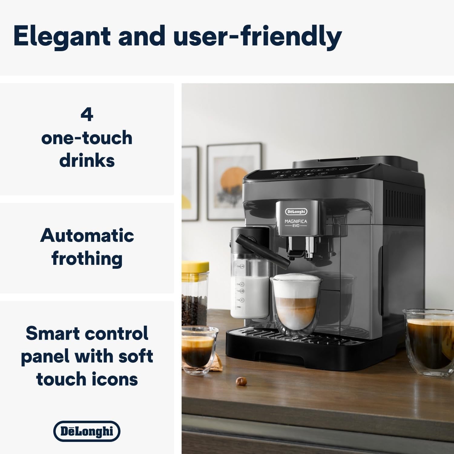 Automatic Bean to Cup Coffee Machine | Smart Milk Frother | One-Touch Espresso