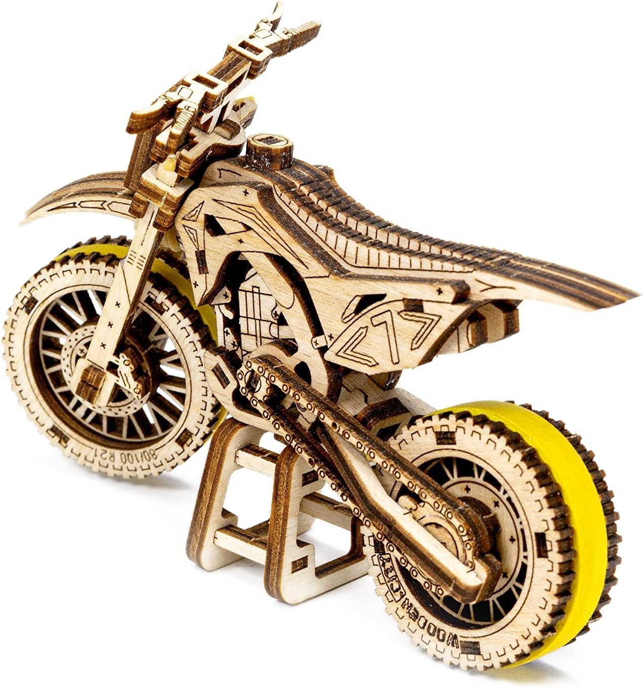 3D Wooden Motorbike Puzzle Kit 1:15 Model Gift for Adults & Teens