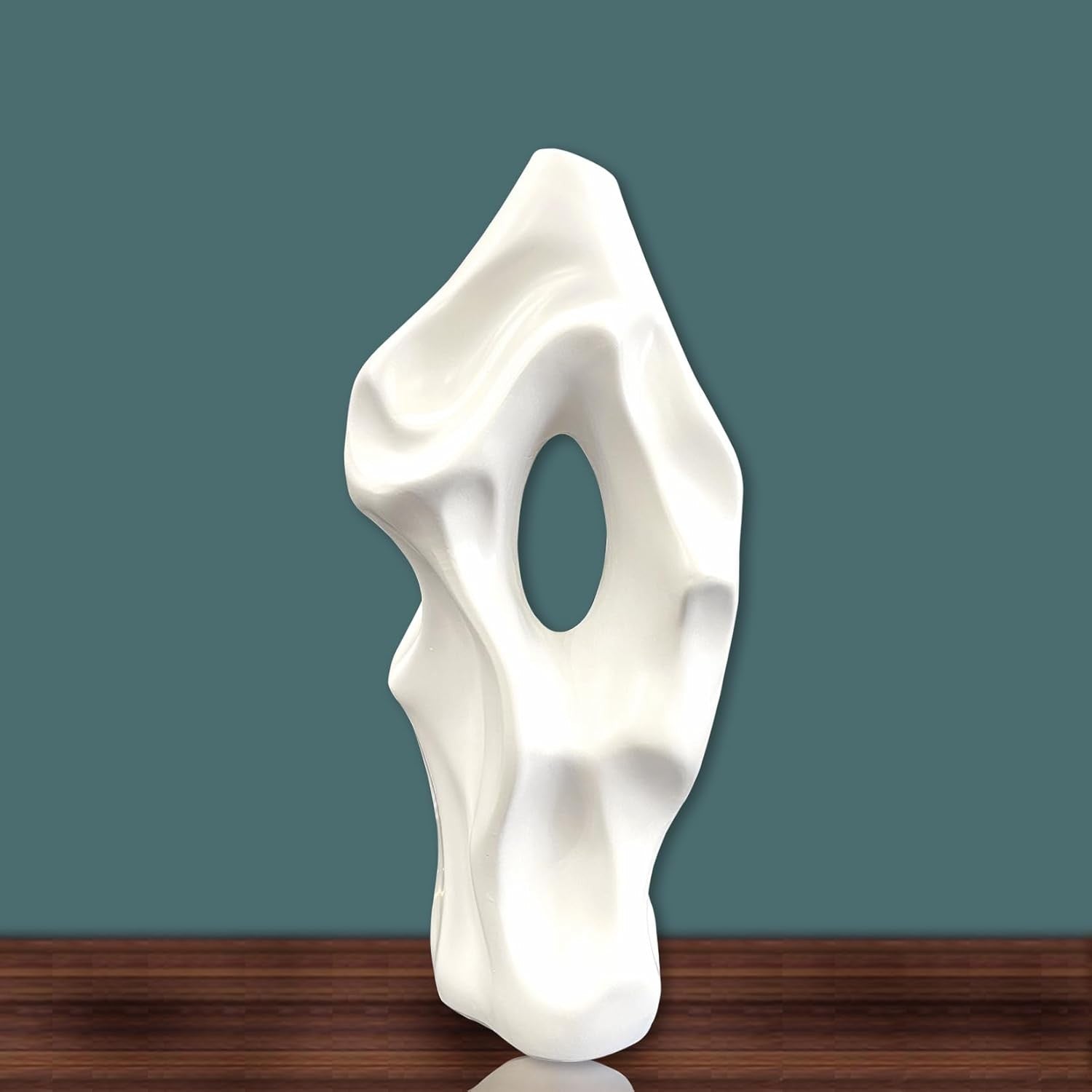 Modern Abstract White Ceramic Floor Vase Tall Sculptural Home Decor