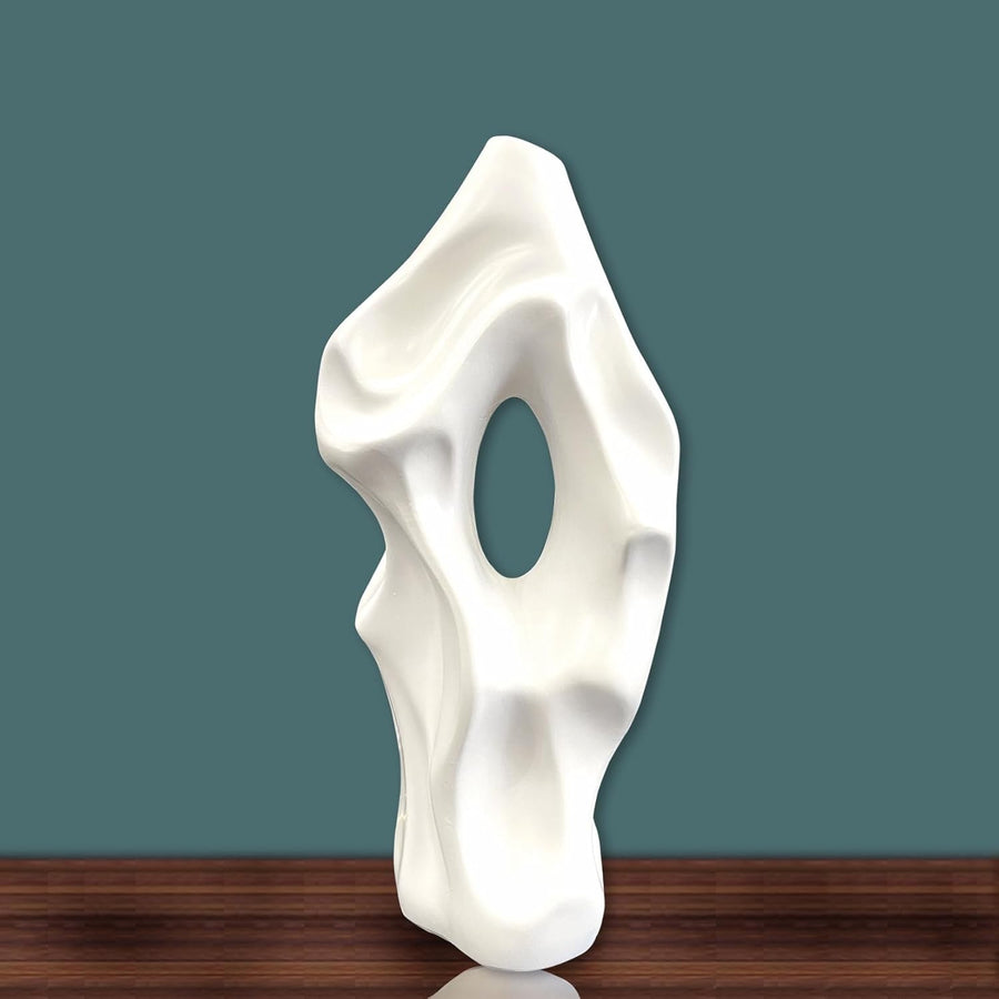 Modern Abstract White Ceramic Floor Vase Tall Sculptural Home Decor