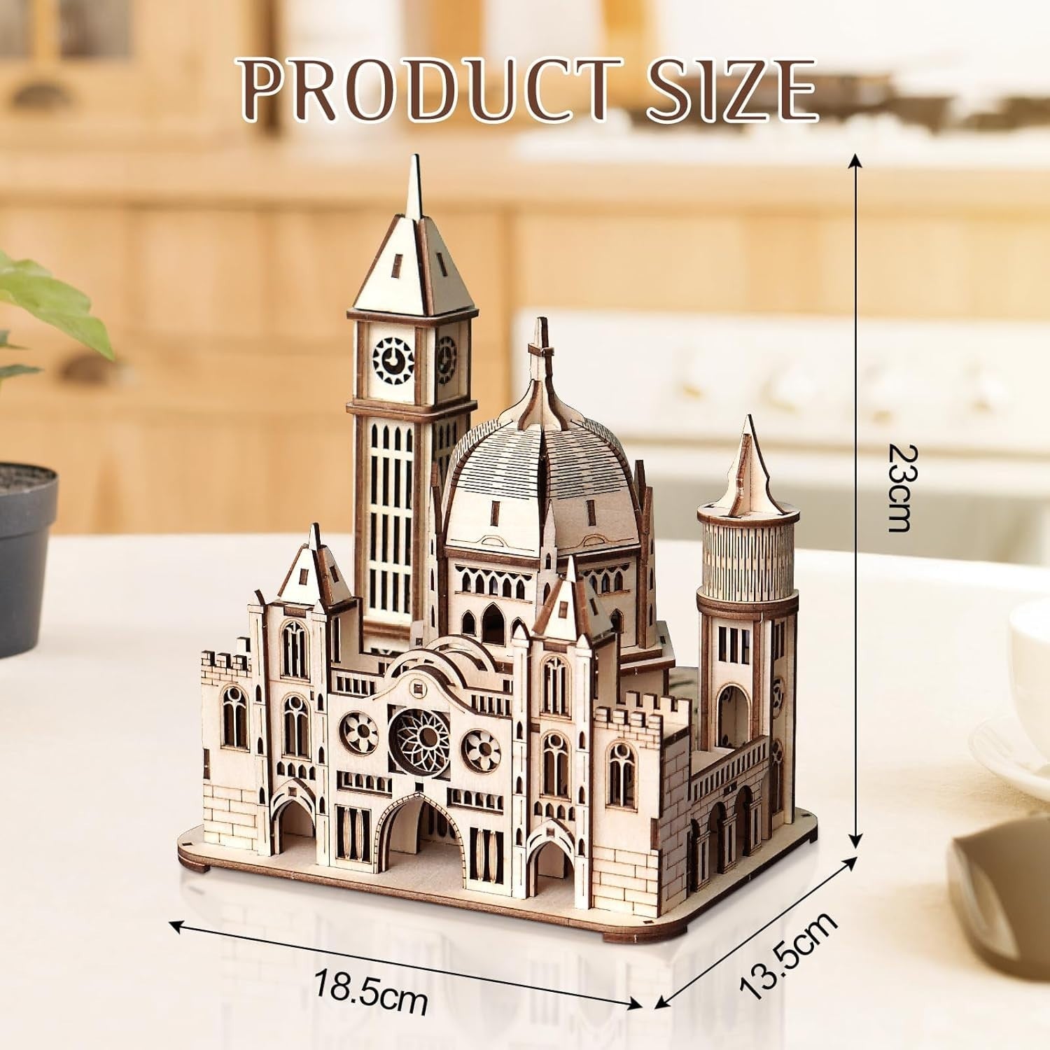 3D Wooden Puzzle Church Model Kit DIY Architectural Craft for Adults