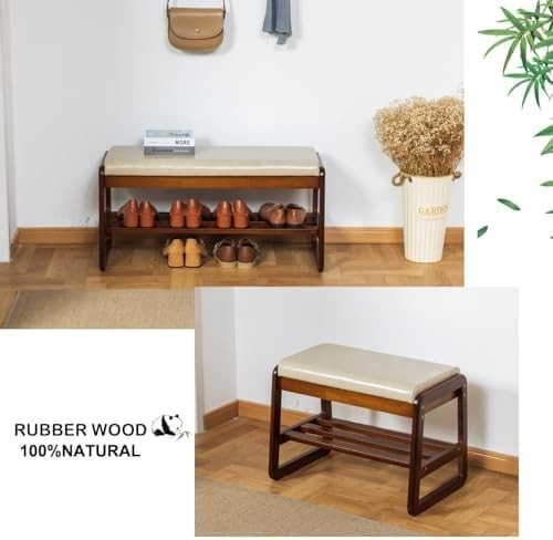 Modern Grey Entryway Shoe Bench with Flip-Top Storage & Cushioned Seat