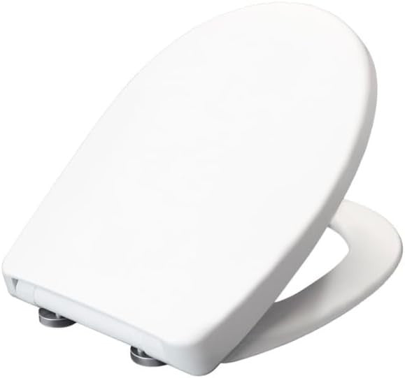 Soft Close Toilet Seat Oval Quick Release Adjustable Steel Hinges White