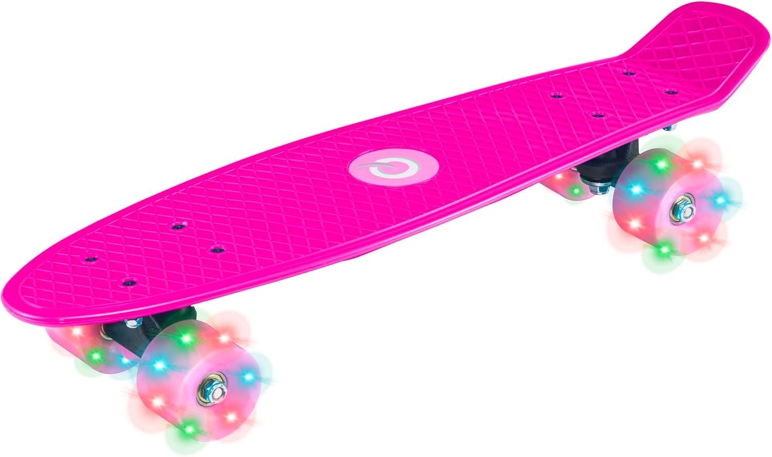 22" Pink Light-Up Penny Board for Beginners | Kids Mini Cruiser Skateboard
