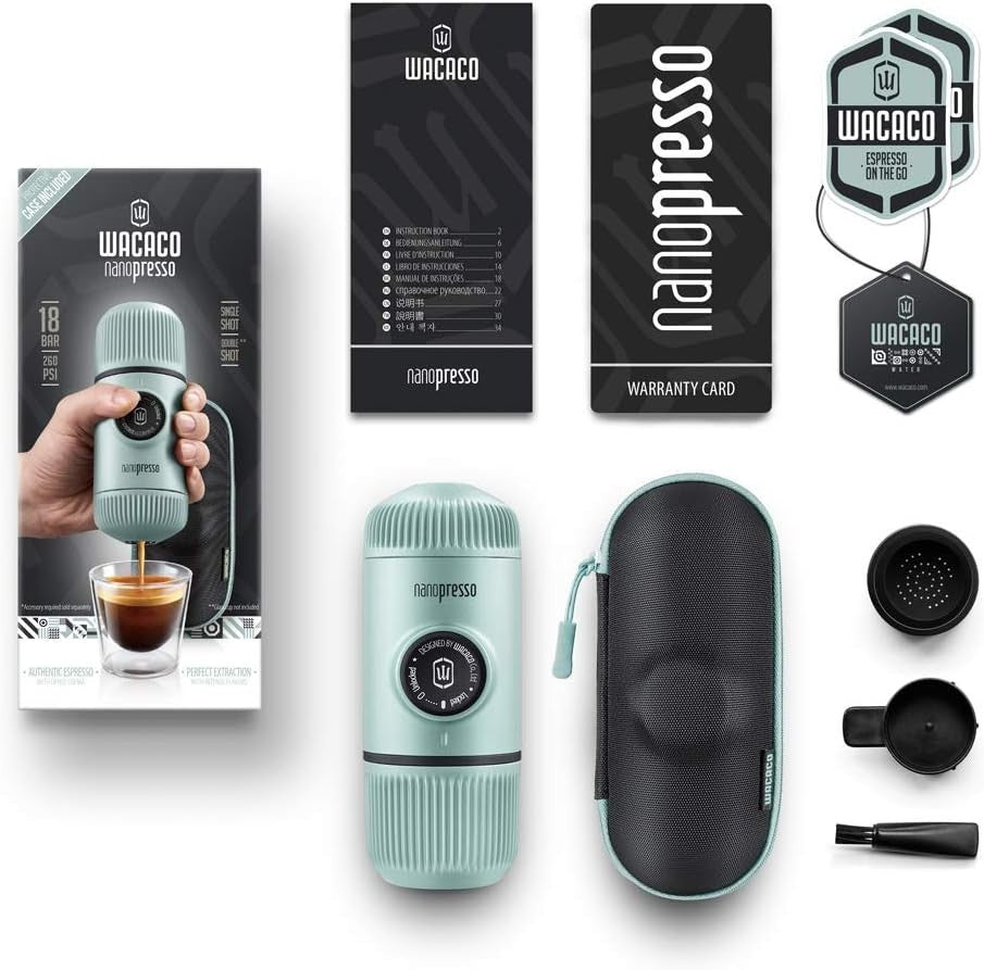 Manual High-Pressure Espresso Maker | Portable Travel Coffee Machine + Case