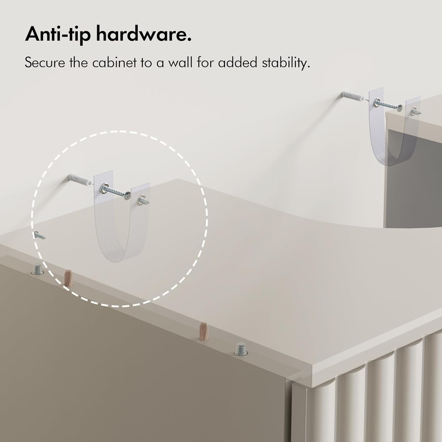 Stone Under Sink Bathroom Cabinet with Shelf Storage 60x30x60cm