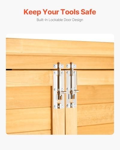 Wooden Outdoor Storage Shed 55"x67.5" Lockable Tool Cabinet Waterproof