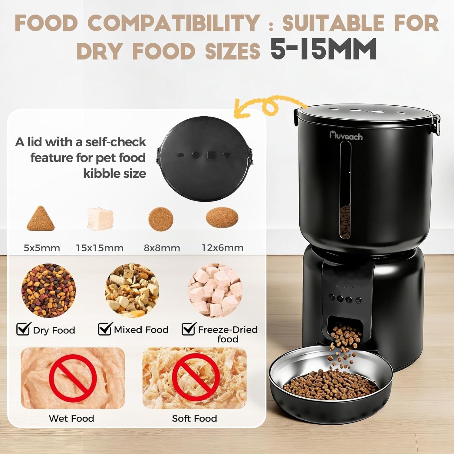 Smart Cat Feeder & Water Fountain WiFi App Control 4L Auto Feeding