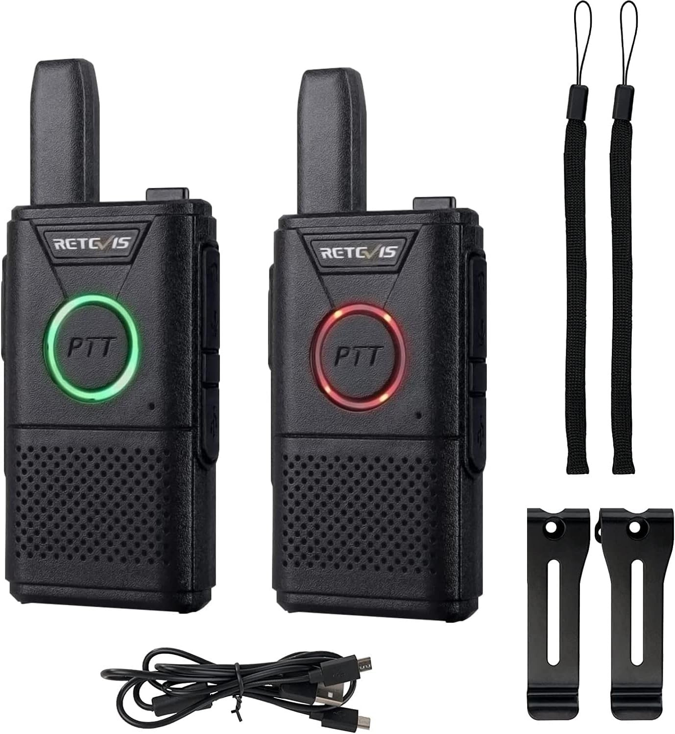 PMR446 Walkie Talkies 2 Pack Long Range Mini VOX Rechargeable Radio