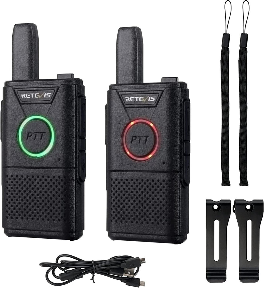 PMR446 Walkie Talkies 2 Pack Long Range Mini VOX Rechargeable Radio