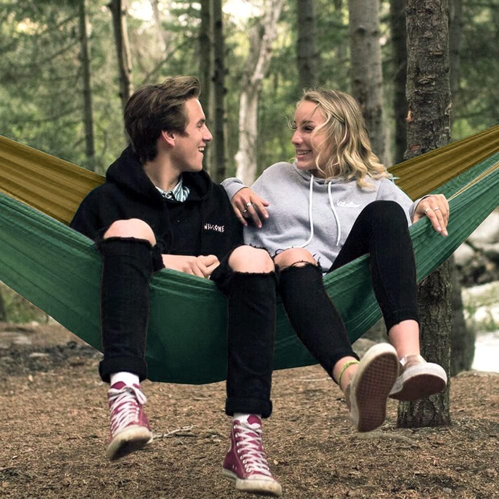 Lightweight Portable Double Camping Hammock with Straps for 2 Adults
