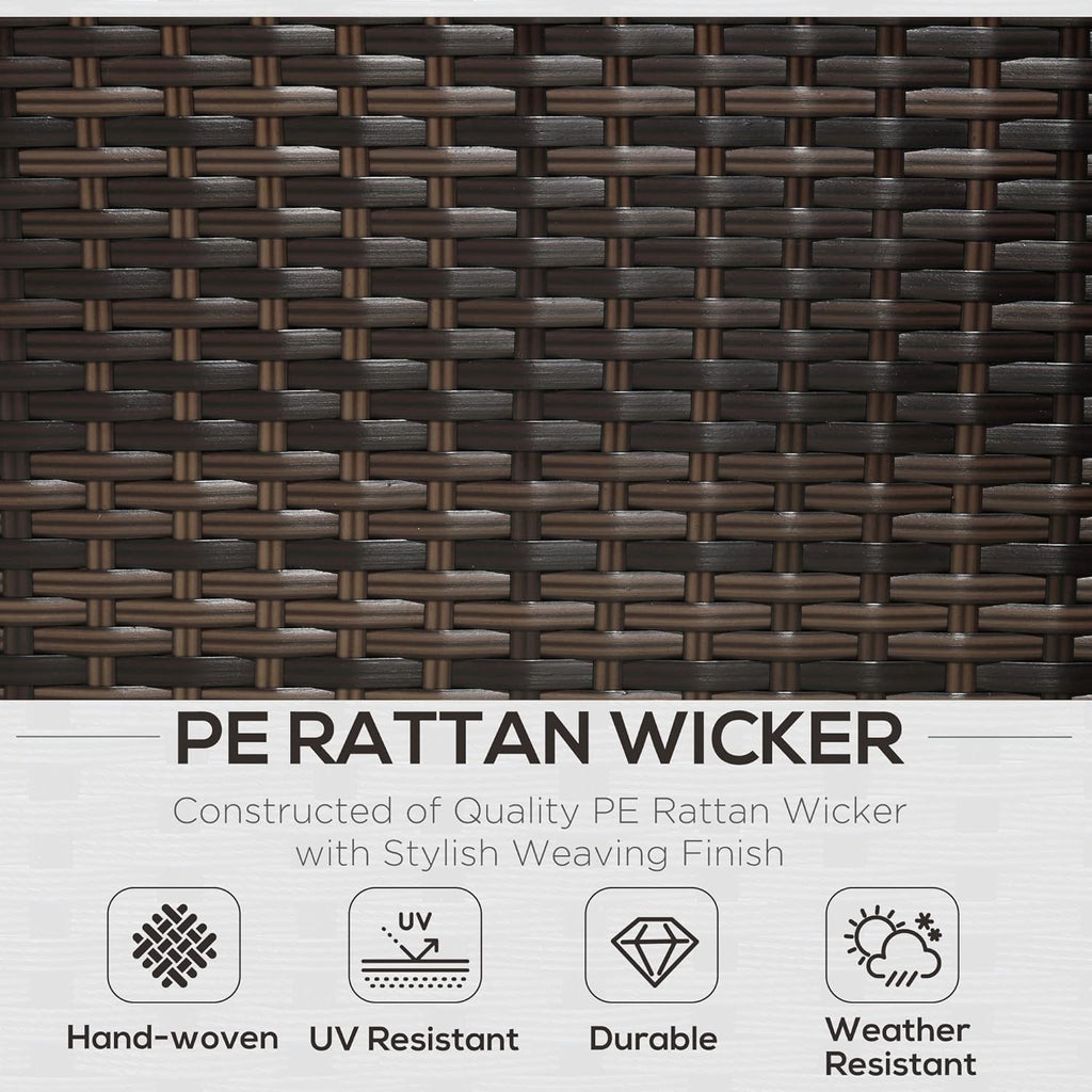 4-Seater Rattan Garden Sofa Set Reclining Lounger Storage Table Outdoor Patio