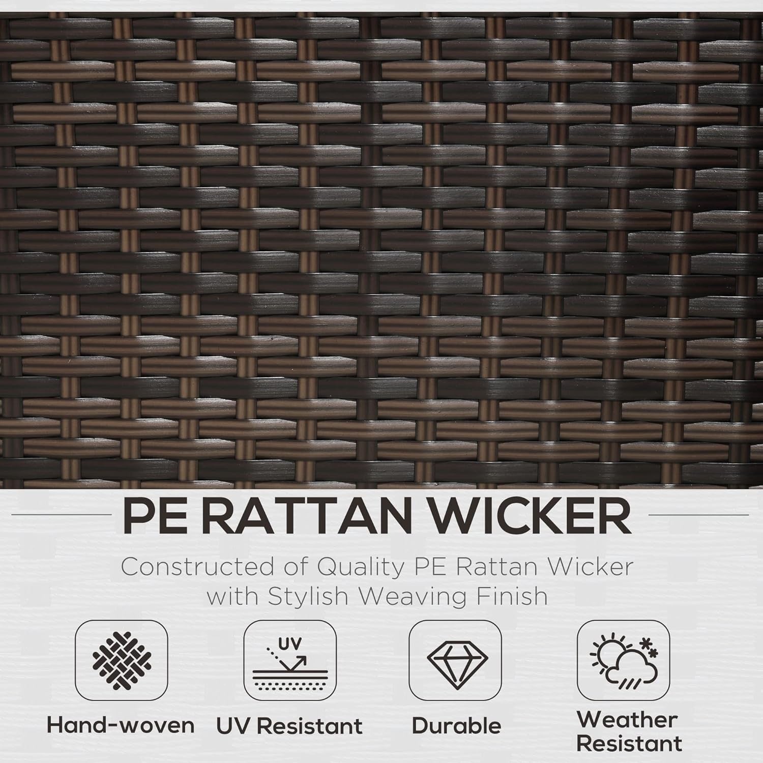 4-Seater Rattan Garden Sofa Set Reclining Lounger Storage Table Outdoor Patio