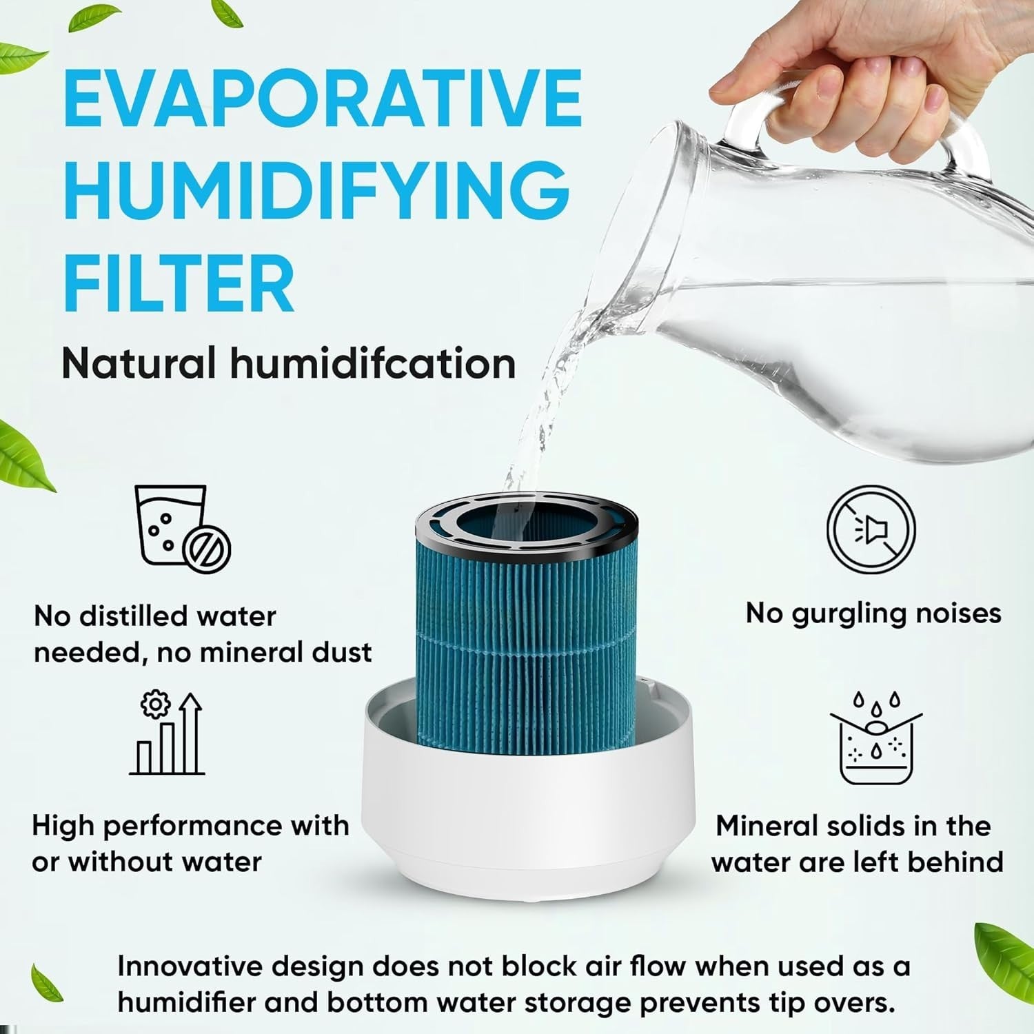 2 in 1 Air Purifier Humidifier True HEPA Quiet Smart WiFi Home