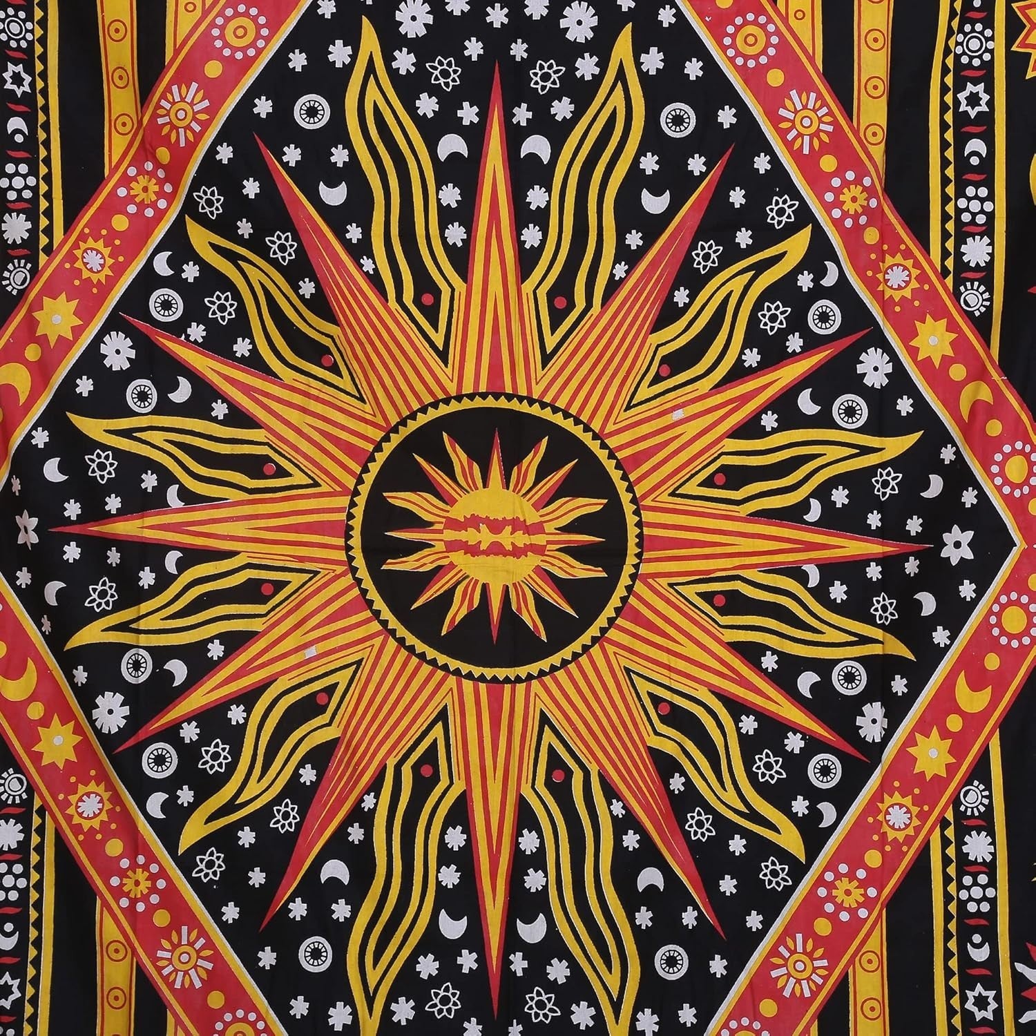 Sun & Moon Mandala Tapestry 137x213cm Boho Wall Hanging Cotton