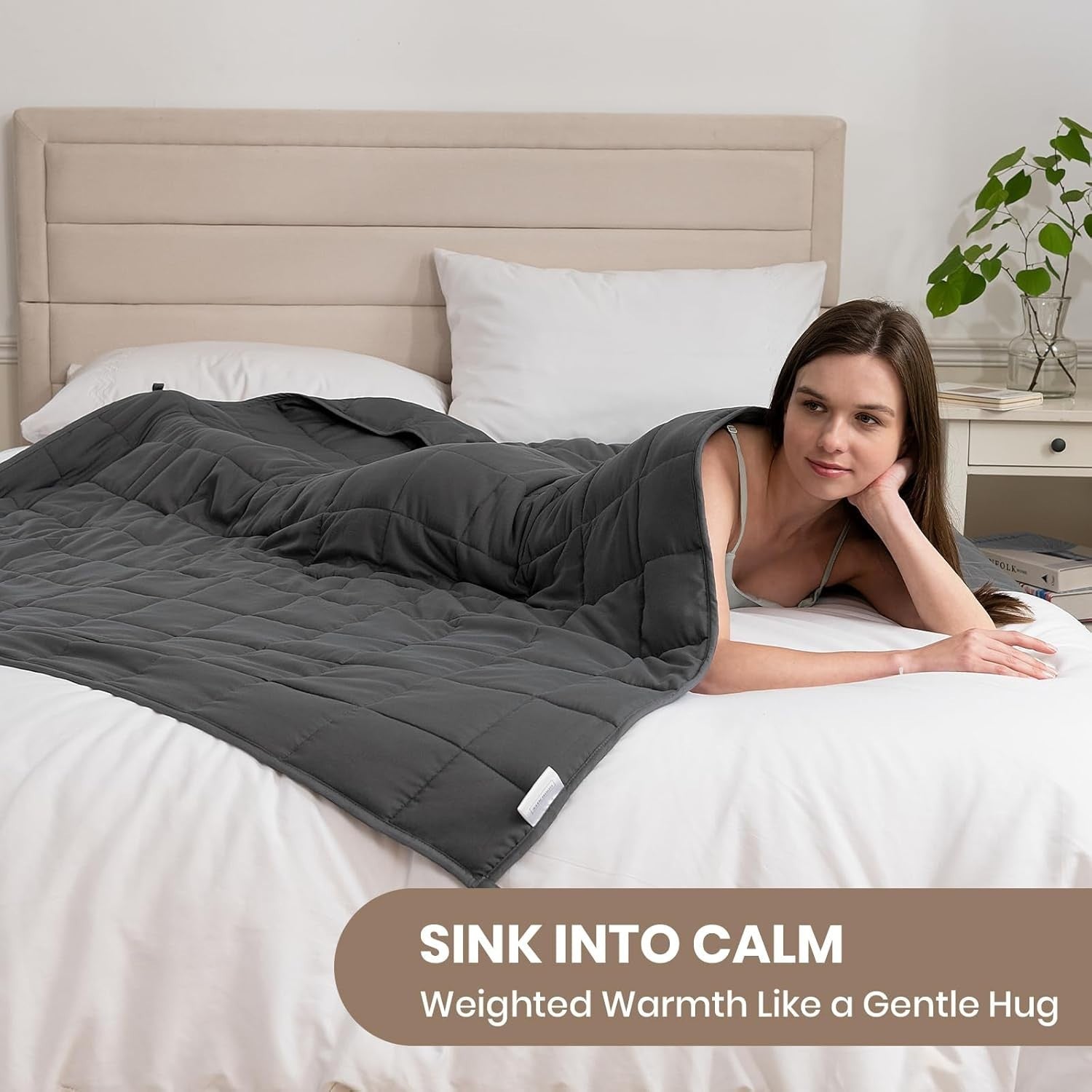 Weighted Blanket for Adults - Grey - 8kg 150x200cm - Sleep & Stress Relief
