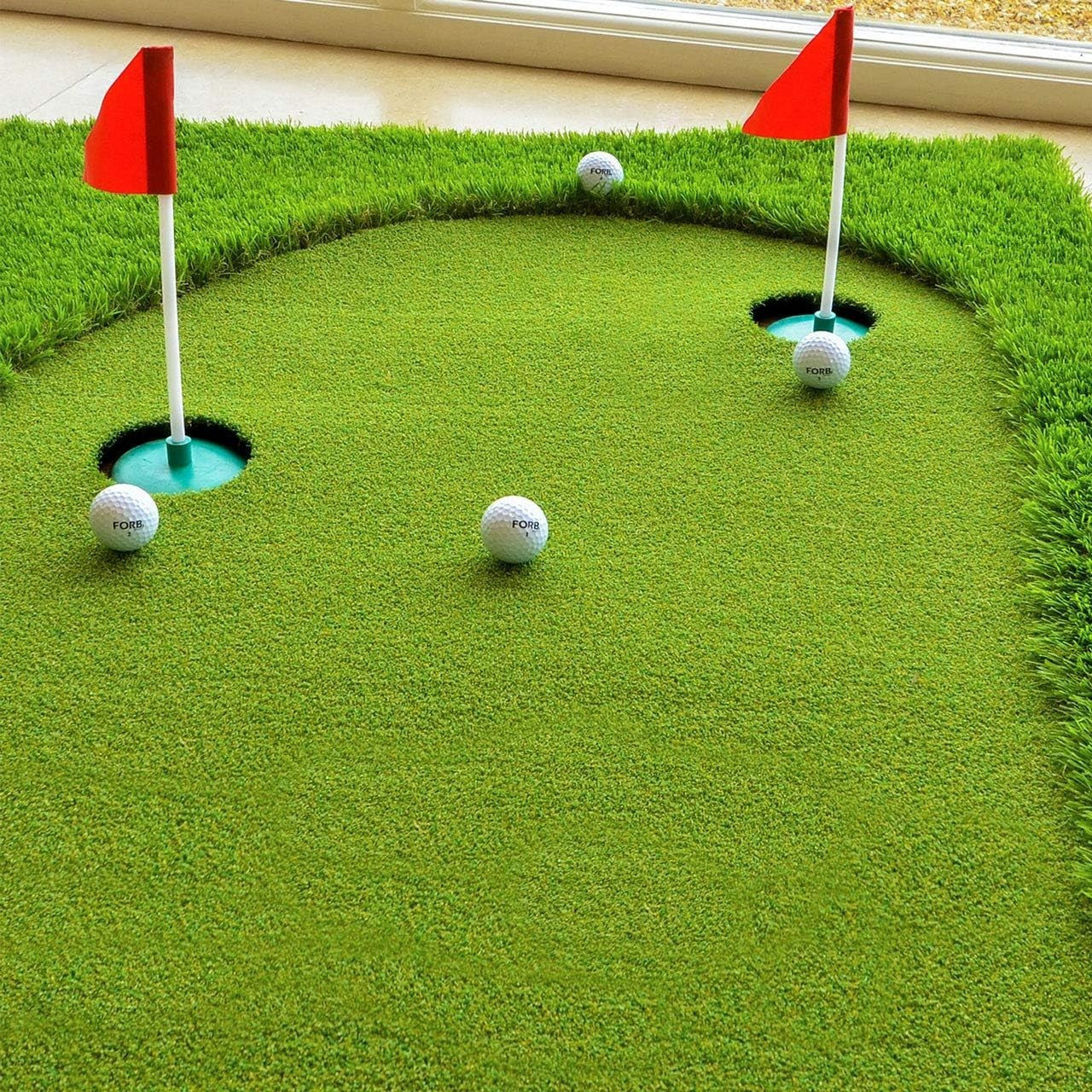Professional Golf Putting Mat 12ft Indoor Outdoor Practice Green with Holes