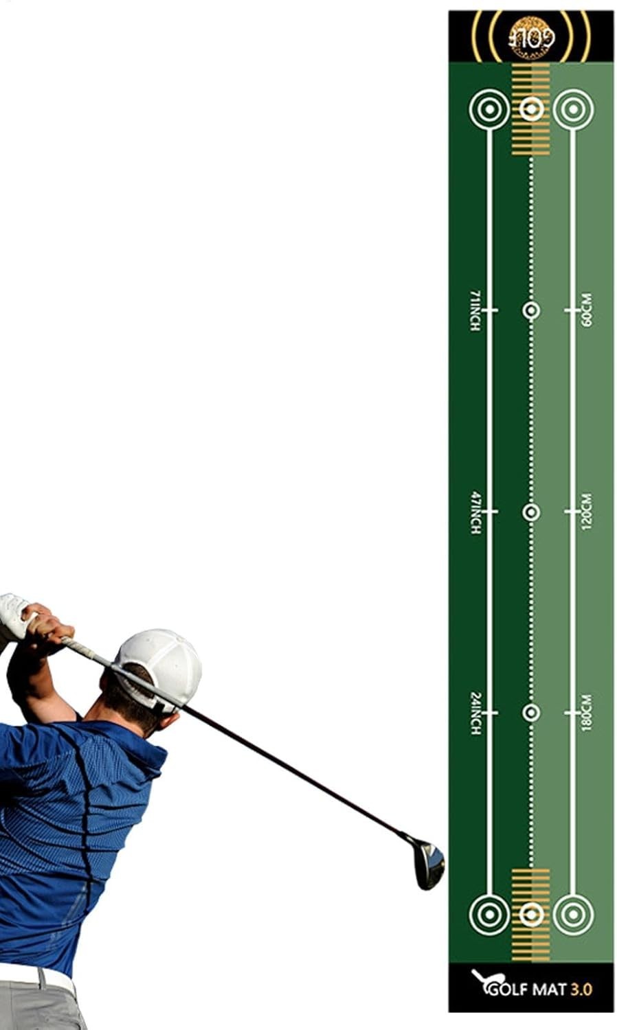 Golf Putting Mat 32” Indoor Practice Training Green with Alignment Lines